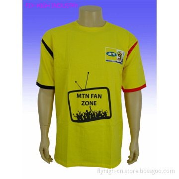 Men's Yellow Color Custom Printed Promotional T-Shirt